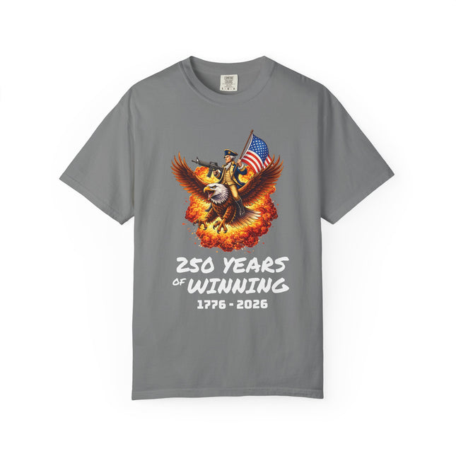 America 250 Years of Winning 1776–2026 George Washington Patriotic Eagle & Flag T-Shirt