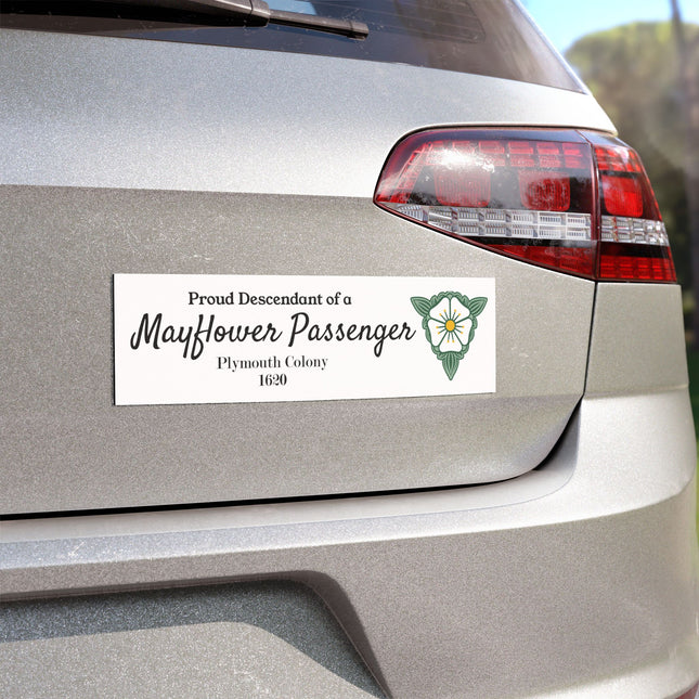 Proud Descendant of Mayflower Passenger Plymouth Colony Car Magnet Genealogy Gift