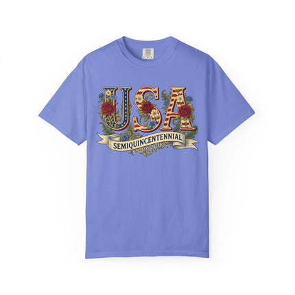America 250 Semiquincentennial USA Floral Roses T-Shirt