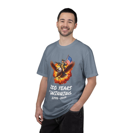 America 250 Years of Winning 1776–2026 George Washington Patriotic Eagle & Flag T-Shirt