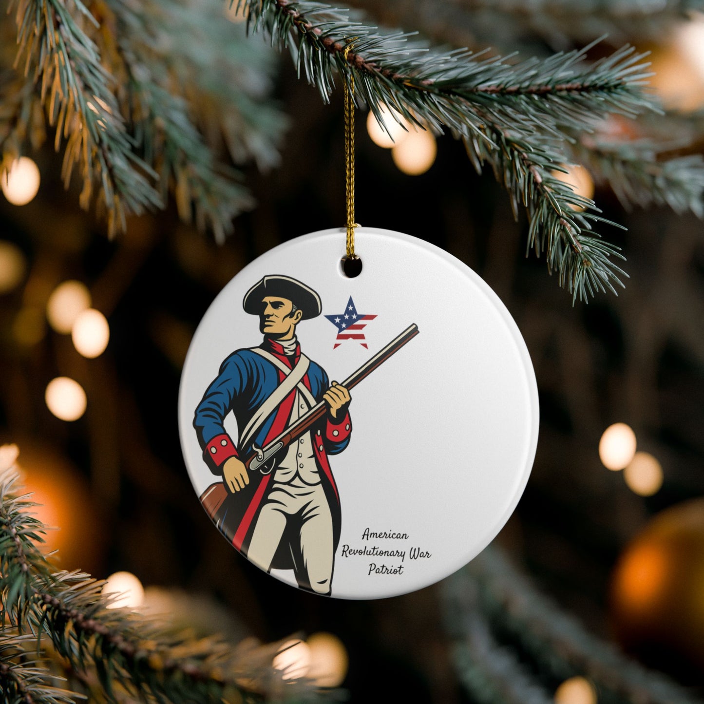 Personalizable Revolutionary War Patriot Ornament – Custom Family Heritage & Genealogy Keepsake