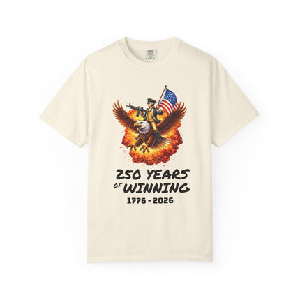 America 250 Years of Winning 1776–2026 George Washington Patriotic Eagle & Flag T-Shirt