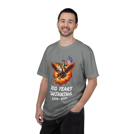 America 250 Years of Winning 1776–2026 George Washington Patriotic Eagle & Flag T-Shirt