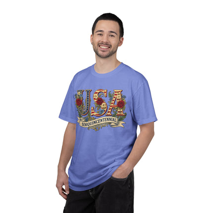 America 250 Semiquincentennial USA Floral Roses T-Shirt