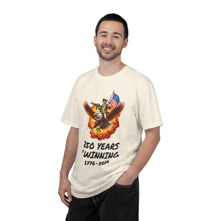 America 250 Years of Winning 1776–2026 George Washington Patriotic Eagle & Flag T-Shirt