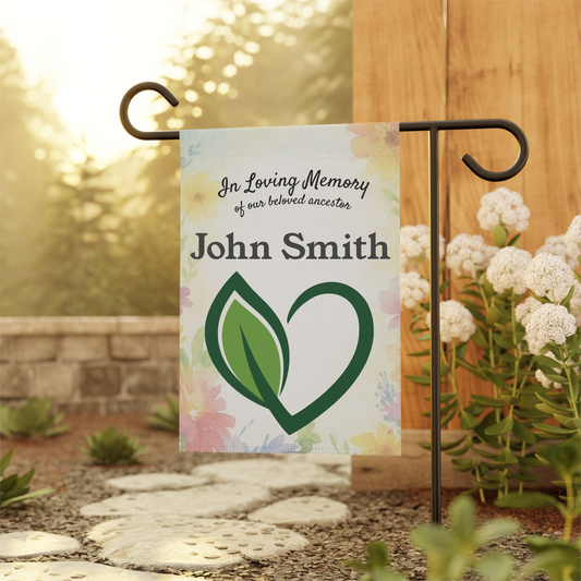 Personalized "In Loving Memory of our Ancestor" Memorial Garden Flag