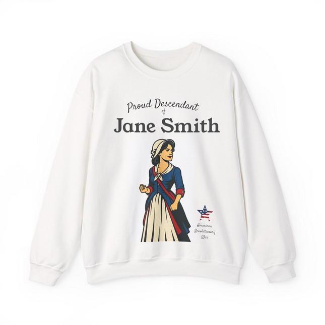 Personalized Proud Descendant of American Revolutionary Female Patriot Comfy Sweatshirt