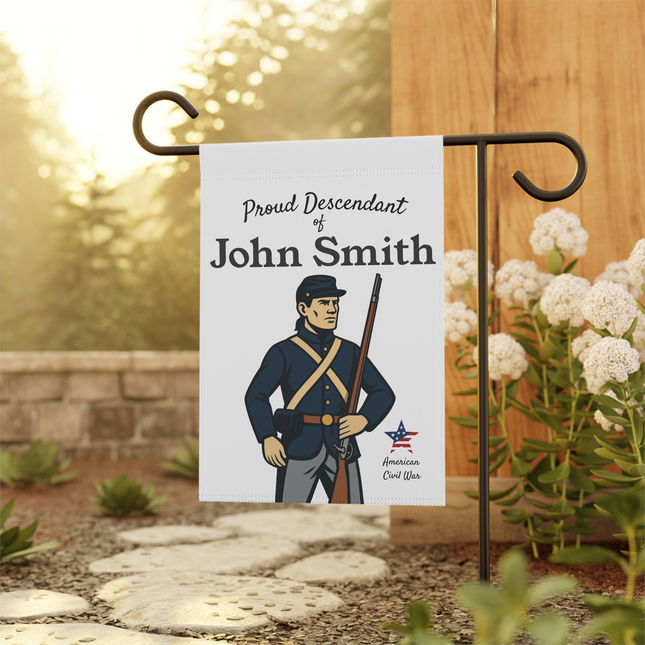Family tree genealogy gift garden flag civil war design union veteran